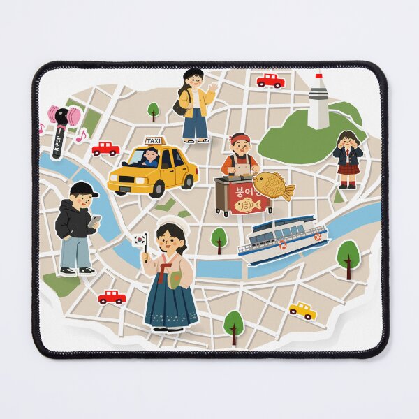 Item preview, Cute illustration of Korea travel map designed and sold by maewjpho.