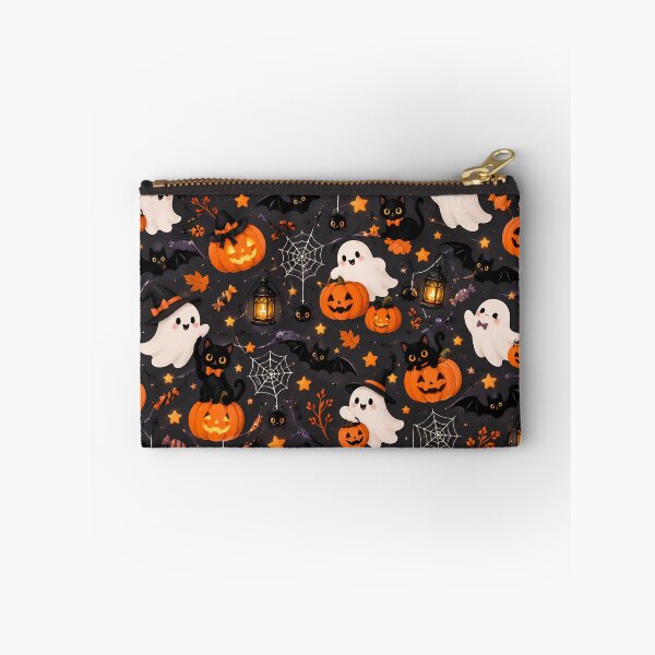 Item preview, Cute Halloween Ghosts Black Cats & Pumpkins Pattern designed and sold by ManJiangHong.
