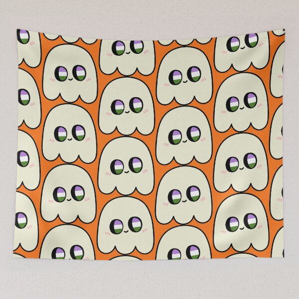 Item preview, Queer-Boo – Kawaii Genderqueer Pride Halloween Ghost designed and sold by Cannaxes Studio.