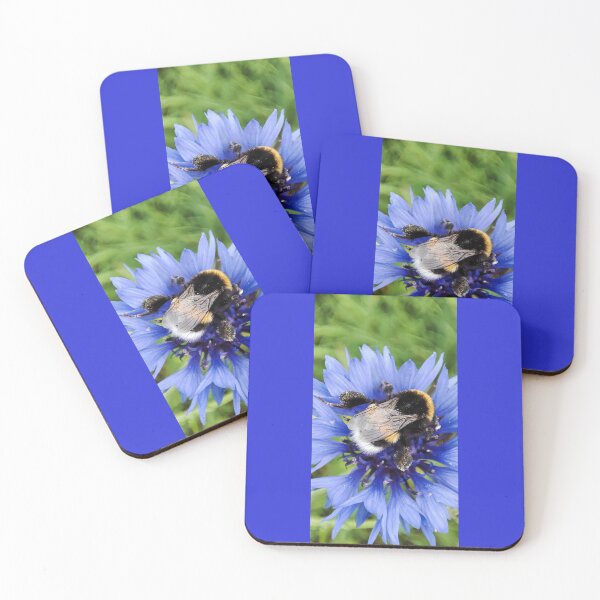 Item preview, Fluffy Bumblebee Gathering Pollen on Azure Blossom designed and sold by ObjectAndNature.
