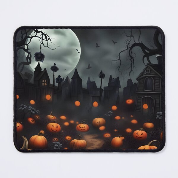 Item preview, Full Moon Pumpkin Patch Spooky Haunted Village Path designed and sold by Uniquely Yours.