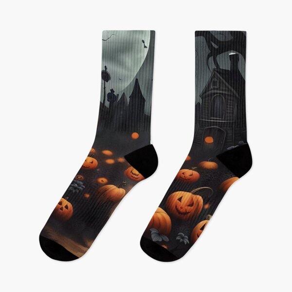 Item preview, Full Moon Pumpkin Patch Spooky Haunted Village Path designed and sold by Uniquely Yours.