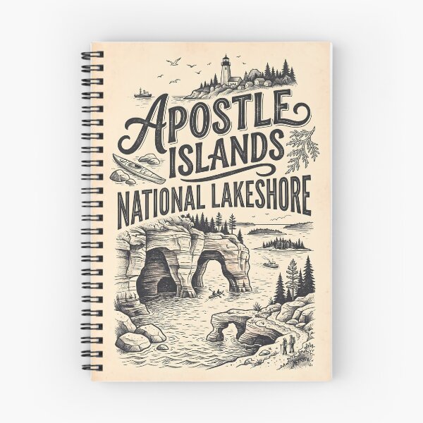 Item preview, Apostle Islands National Lakeshore Vintage Travel Poster designed and sold by Wild Places Paper Co..