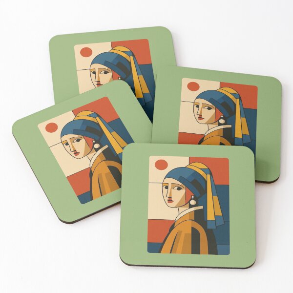 Item preview,  Pearl Earring Girl - Geometric Art designed and sold by ABRAKADABRA!.