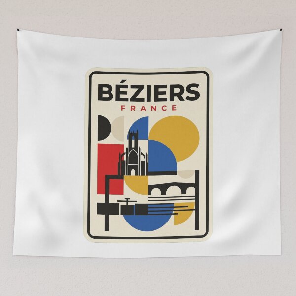 Item preview, Retro Béziers Bauhaus Geometric Skyline designed and sold by k3rstman1.