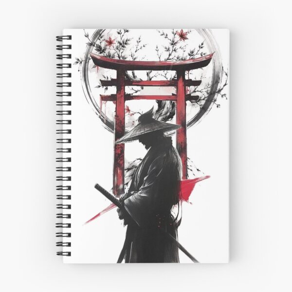 Item preview, Japanese Samurai Torii Gate Red Black Ink Art designed and sold by aloksahu123.