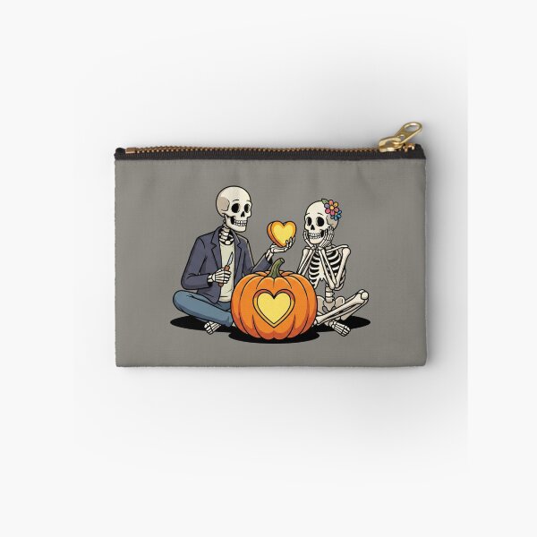 Item preview, Skeleton Couple Carving A Pumpkin Heart designed and sold by Rare By Hero.