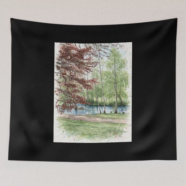Item preview, Peaceful River in Watercolor designed and sold by Axokris.