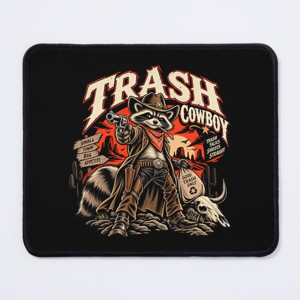 Item preview, Trash Cowboy Raccoon Wild West Outlaw designed and sold by Pandaburba.