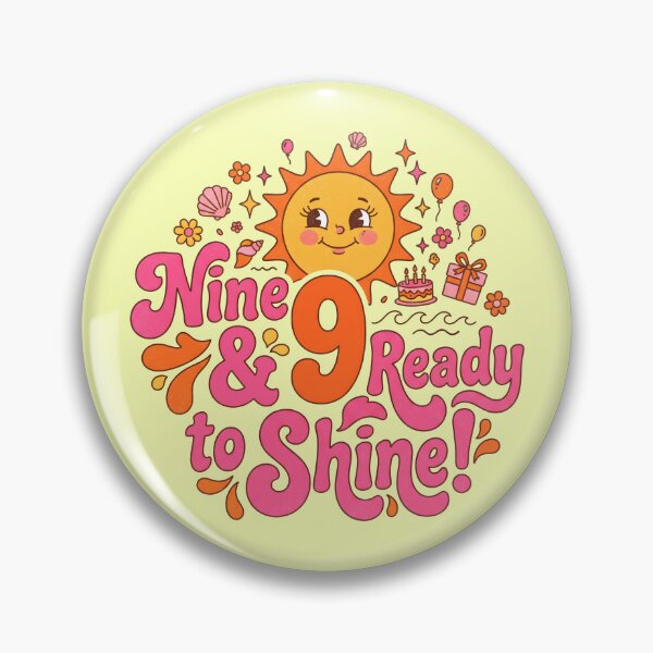 Item preview, Nine & Ready to Shine! 9th Birthday – Cute Sun Ocean Birthday Design designed and sold by Sea Gem.
