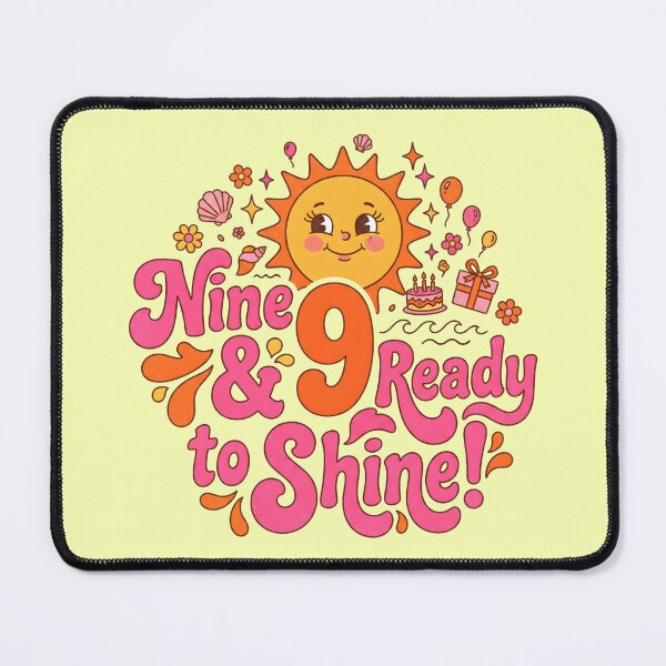 Item preview, Nine & Ready to Shine! 9th Birthday – Cute Sun Ocean Birthday Design designed and sold by Sea Gem.