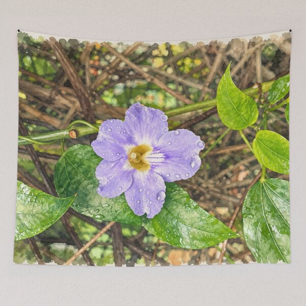 Item preview, Purple flower with raindrops designed and sold by Carol-arts-.