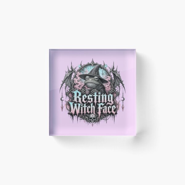 Item preview, Resting Witch Face Gothic Frog T-Shirt | Funny Sarcastic Spooky Witch Toad Bat Wings Skull Dark Metal Art Gift designed and sold by illeN-Art-World.