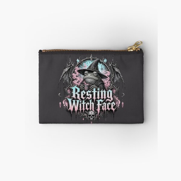 Item preview, Resting Witch Face Gothic Frog T-Shirt | Funny Sarcastic Spooky Witch Toad Bat Wings Skull Dark Metal Art Gift designed and sold by illeN-Art-World.