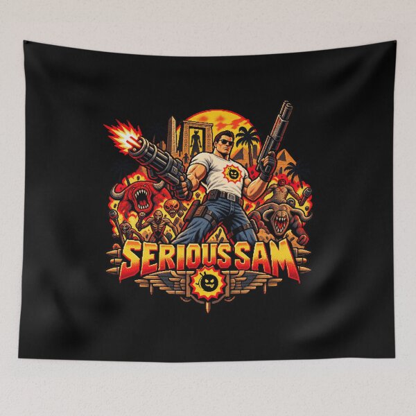 Item preview, Serious Sam Classic Retro FPS Monster Hunter designed and sold by Pandaburba.