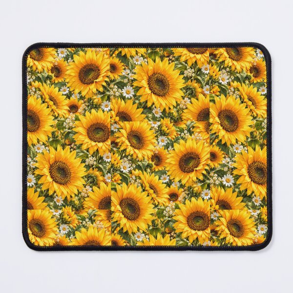 Item preview, Sunflower Pattern – Bright Yellow Blooms + White Daisies Floral Pattern designed and sold by FaithArt777.