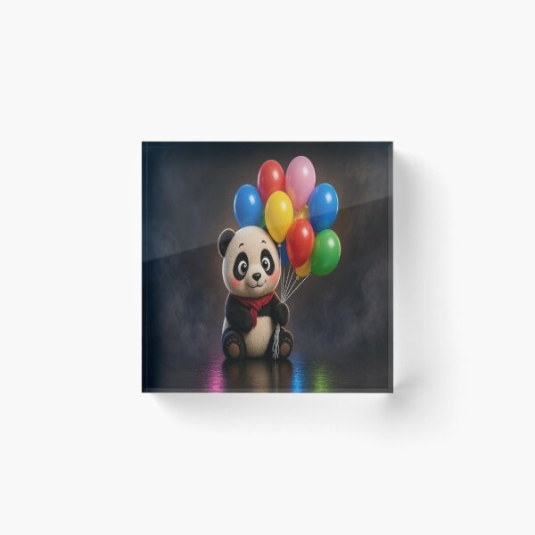 Item preview, Cute Chibi Panda with Colorful Balloons designed and sold by Breezes-of-Ida.