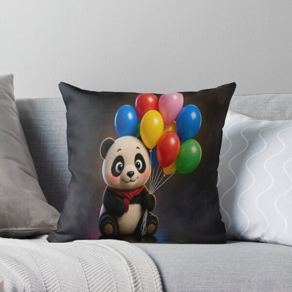 Item preview, Cute Chibi Panda with Colorful Balloons designed and sold by Breezes-of-Ida.