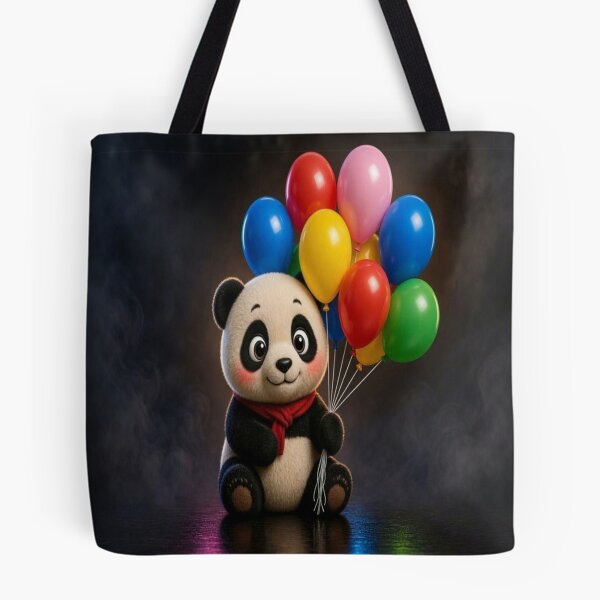 Item preview, Cute Chibi Panda with Colorful Balloons designed and sold by Breezes-of-Ida.