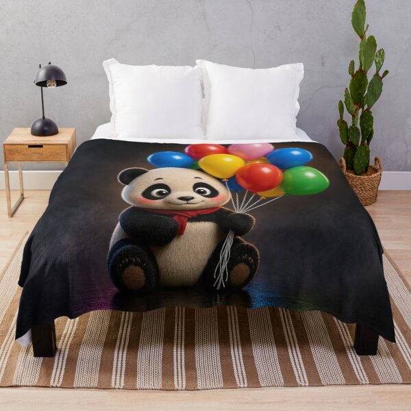 Item preview, Cute Chibi Panda with Colorful Balloons designed and sold by Breezes-of-Ida.