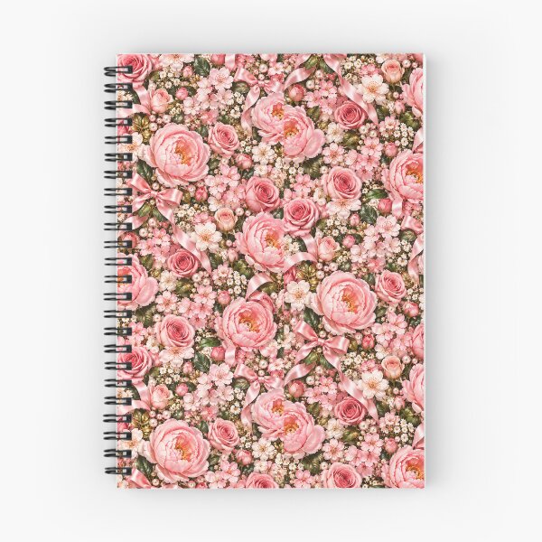 Item preview, Coquette Floral Pattern – Pink Roses + Satin Bows & Pearls designed and sold by FaithArt777.