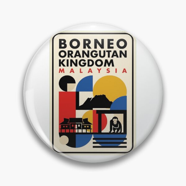 Item preview, Retro Borneo Orangutan Kingdom Bauhaus Geometric Skyline designed and sold by k3rstman1.