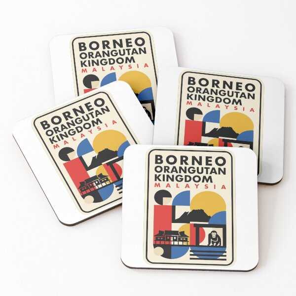 Item preview, Retro Borneo Orangutan Kingdom Bauhaus Geometric Skyline designed and sold by k3rstman1.