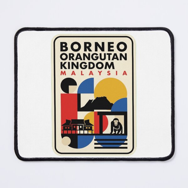 Item preview, Retro Borneo Orangutan Kingdom Bauhaus Geometric Skyline designed and sold by k3rstman1.