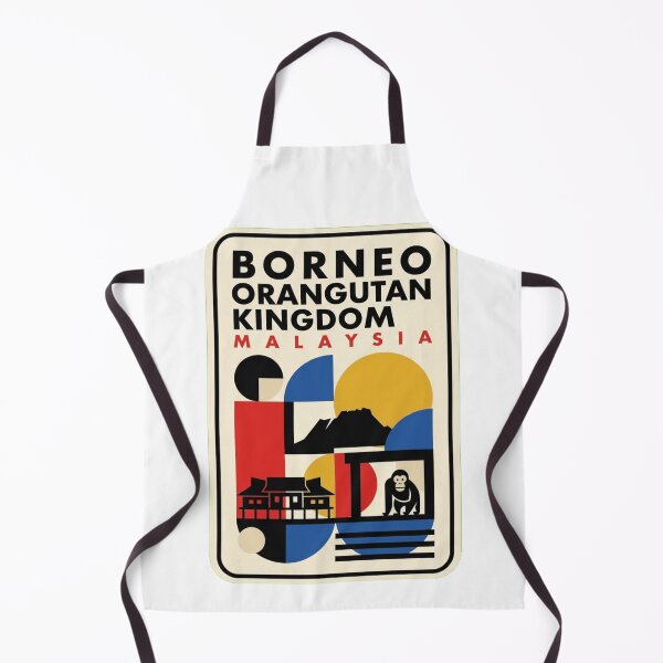Item preview, Retro Borneo Orangutan Kingdom Bauhaus Geometric Skyline designed and sold by k3rstman1.