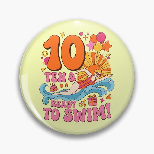 Item preview, Ten & Ready to Swim! 10th Birthday – Cute Swimmer Ocean Birthday Design designed and sold by Sea Gem.