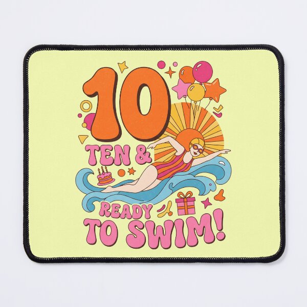 Item preview, Ten & Ready to Swim! 10th Birthday – Cute Swimmer Ocean Birthday Design designed and sold by Sea Gem.