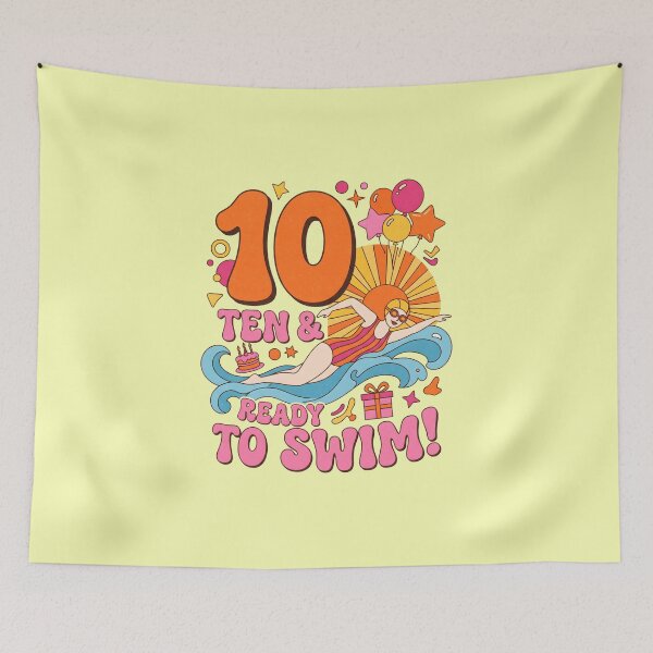 Item preview, Ten & Ready to Swim! 10th Birthday – Cute Swimmer Ocean Birthday Design designed and sold by Sea Gem.