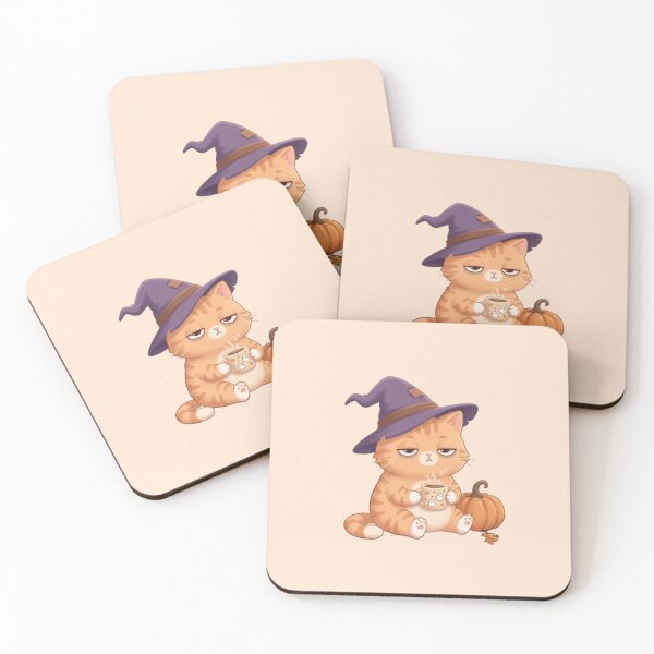 Item preview, Tired Witch Cat Halloween Coffee designed and sold by Moon's Arts.