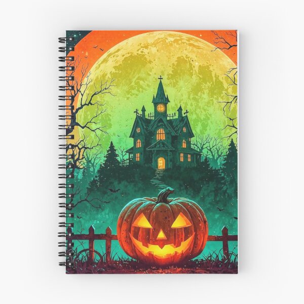 Item preview, Halloween Pumpkin Haunted House Moon Spooky Trees designed and sold by 1beachbum.