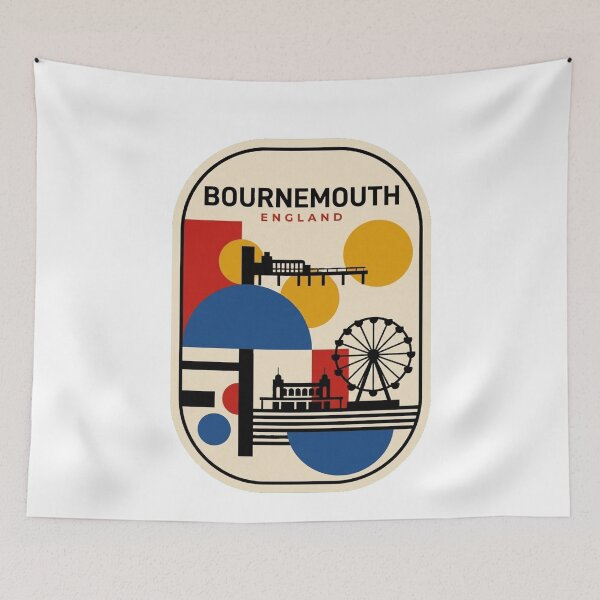Item preview, Retro Bournemouth Bauhaus Geometric Skyline designed and sold by k3rstman1.