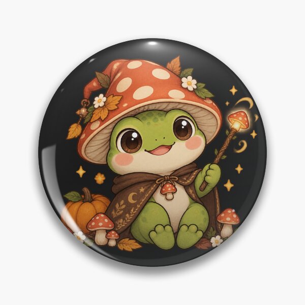 Item preview, Cute Halloween Mushroom Witch Frog designed and sold by manszoank.