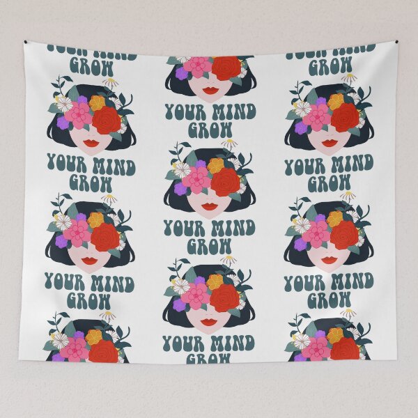 Item preview, Grow Your Mind – Floral Woman Botanical Self Growth Aesthetic designed and sold by ralucasrf.
