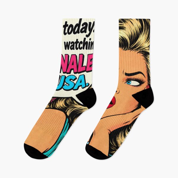 Item preview, Can't Today – Busy Watching the FINALE of the USA | Funny Pop Art TV Quote Gifts designed and sold by IRON SIREN.