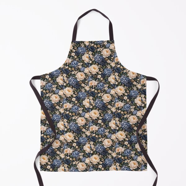 Item preview, Midnight Floral Pattern – Navy Blue Botanical + Gold Flowers designed and sold by FaithArt777.
