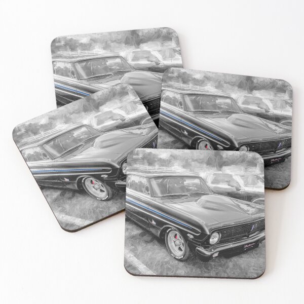 Item preview, Ford Falcon Futura Sprint Black Muscle Car Art Side Profile designed and sold by RichFrancoCars.