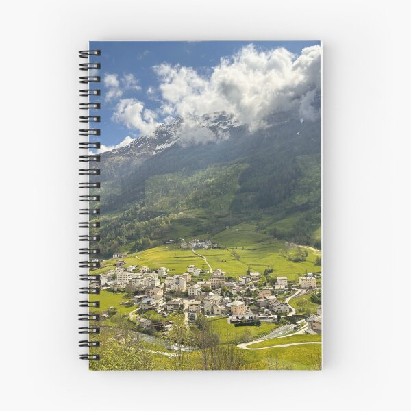 Aperçu de l'œuvre paysage avec maisons et montagnes en Italie créée et vendue par deniserostagno.