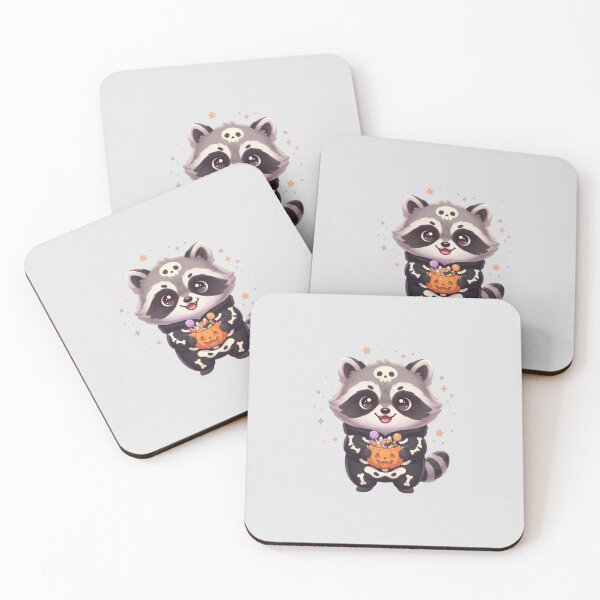 Item preview, Skeleton Raccoon Halloween Candy Cute designed and sold by Moon's Arts.