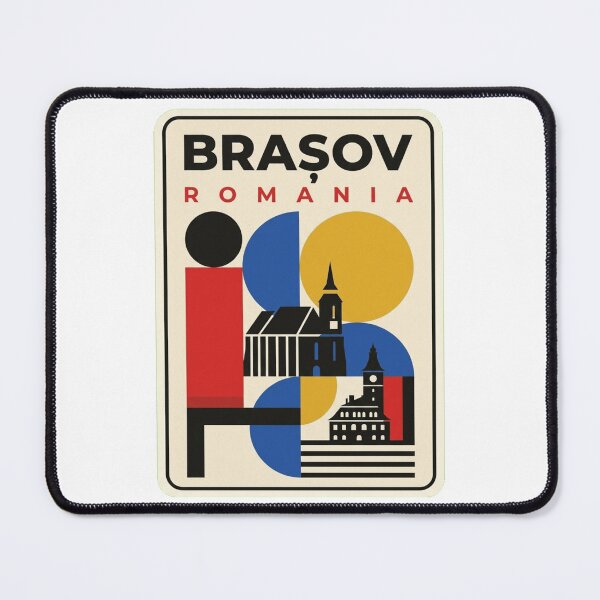 Item preview, Retro Brașov Bauhaus Geometric Skyline designed and sold by k3rstman1.