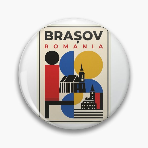 Item preview, Retro Brașov Bauhaus Geometric Skyline designed and sold by k3rstman1.