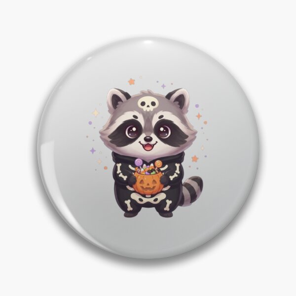 Item preview, Skeleton Raccoon Halloween Candy Cute designed and sold by Moon's Arts.