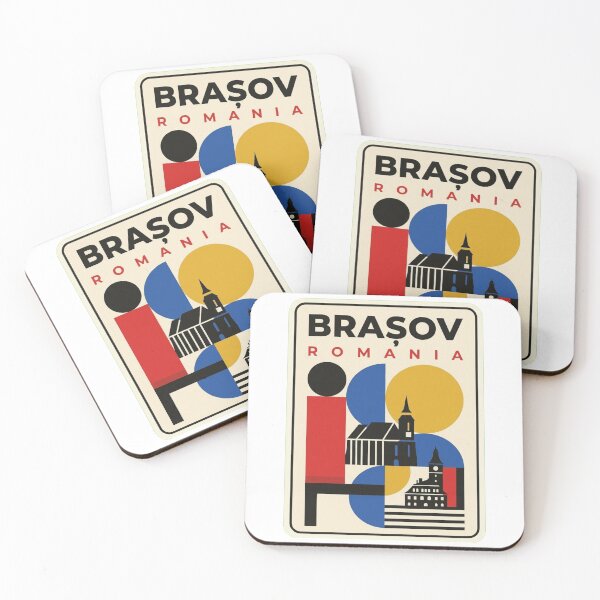 Item preview, Retro Brașov Bauhaus Geometric Skyline designed and sold by k3rstman1.