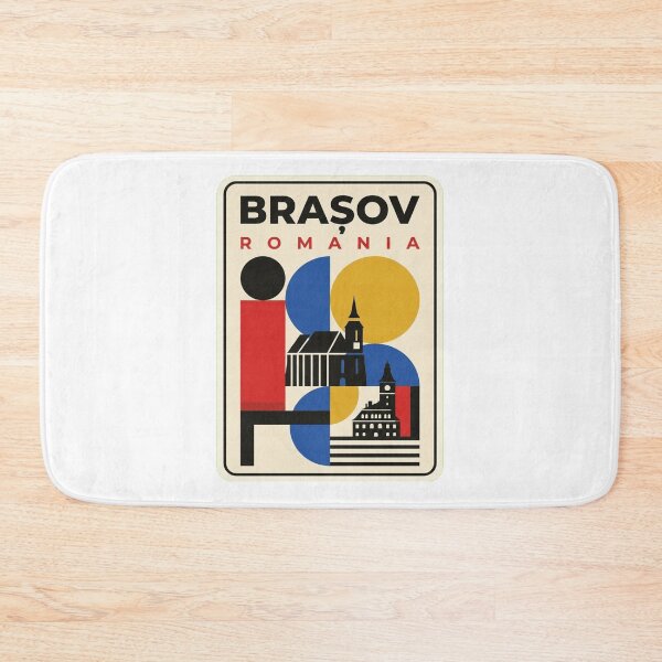 Item preview, Retro Brașov Bauhaus Geometric Skyline designed and sold by k3rstman1.
