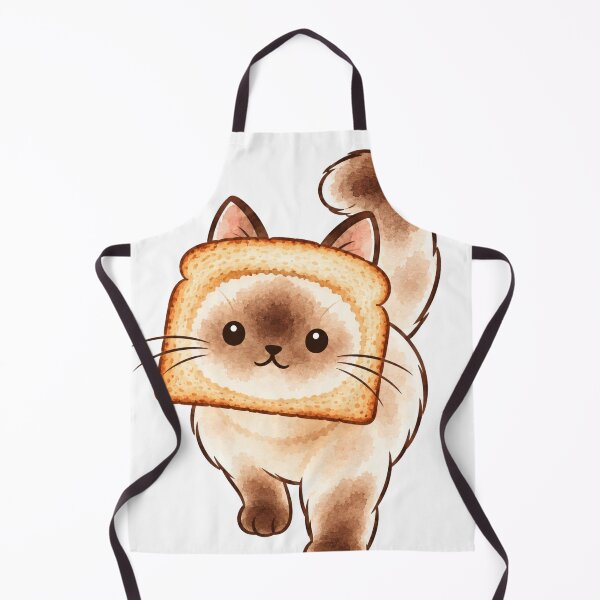Item preview, Cute Chubby Siamese Cat Wearing Toast - Ferdi designed and sold by ZirionEstudio.