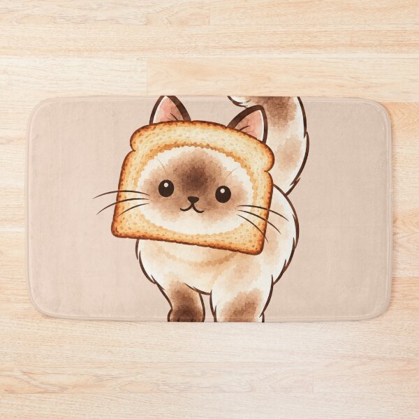 Item preview, Cute Chubby Siamese Cat Wearing Toast - Ferdi designed and sold by ZirionEstudio.