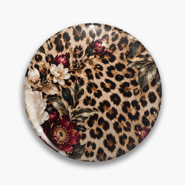 Item preview, Floral Leopard Pattern – Luxury Animal Print + Burgundy Flowers designed and sold by FaithArt777.